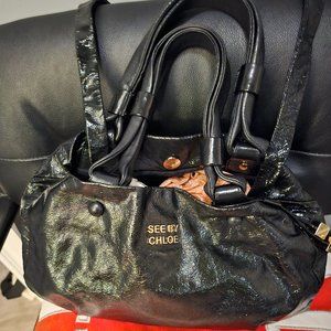 See By Chloe Black Patent Leather Handbag